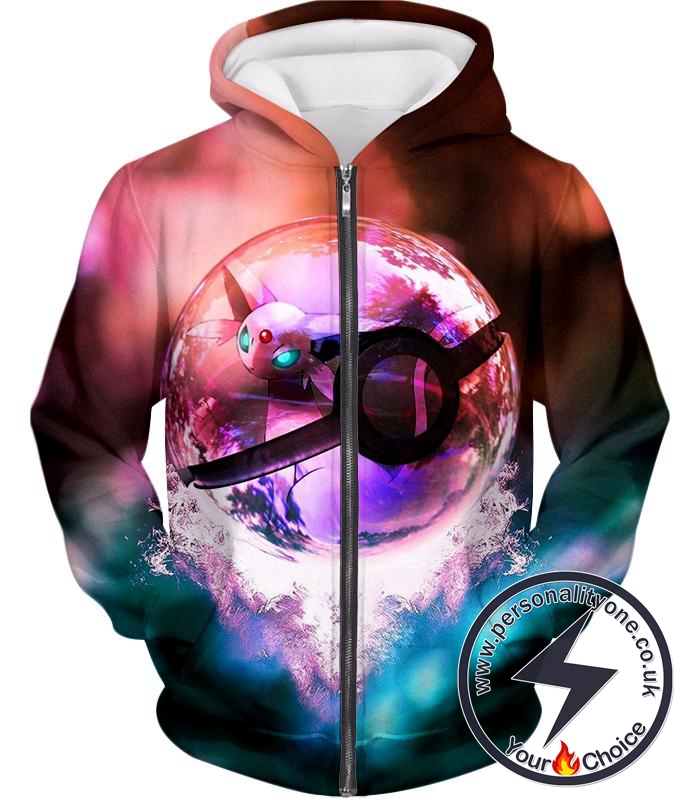 Pokemon Super Cute Legendary Psychic Pokemon Mew Zip Up Hoodie